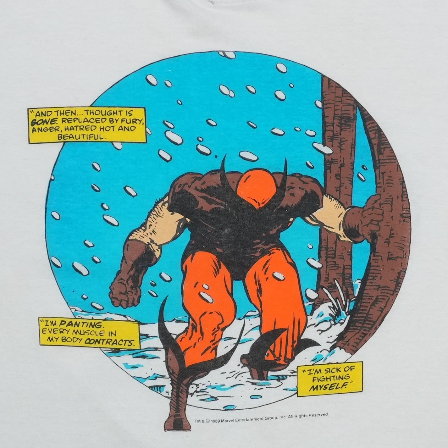 1989 Wolverine Marvel Comic Panel Shirt Detail 2