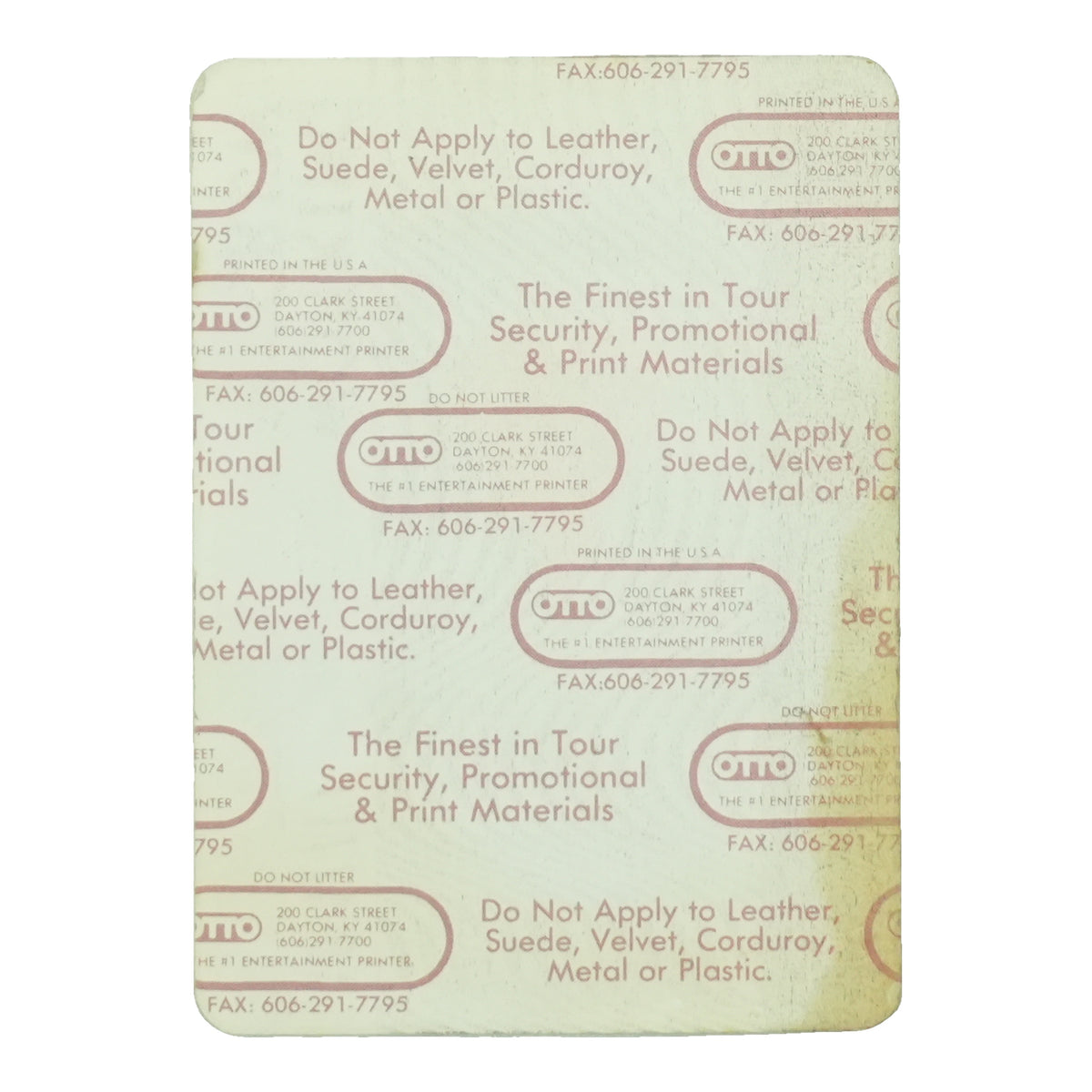 1989 Love And Rockets So Alive Tour Working Crew Pass back