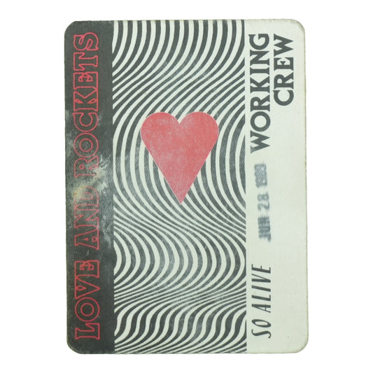 1989 Love And Rockets So Alive Tour Working Crew Pass front