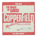 1989 The Magic of David Copperfield Tour All Area Access Backstage Pass front
