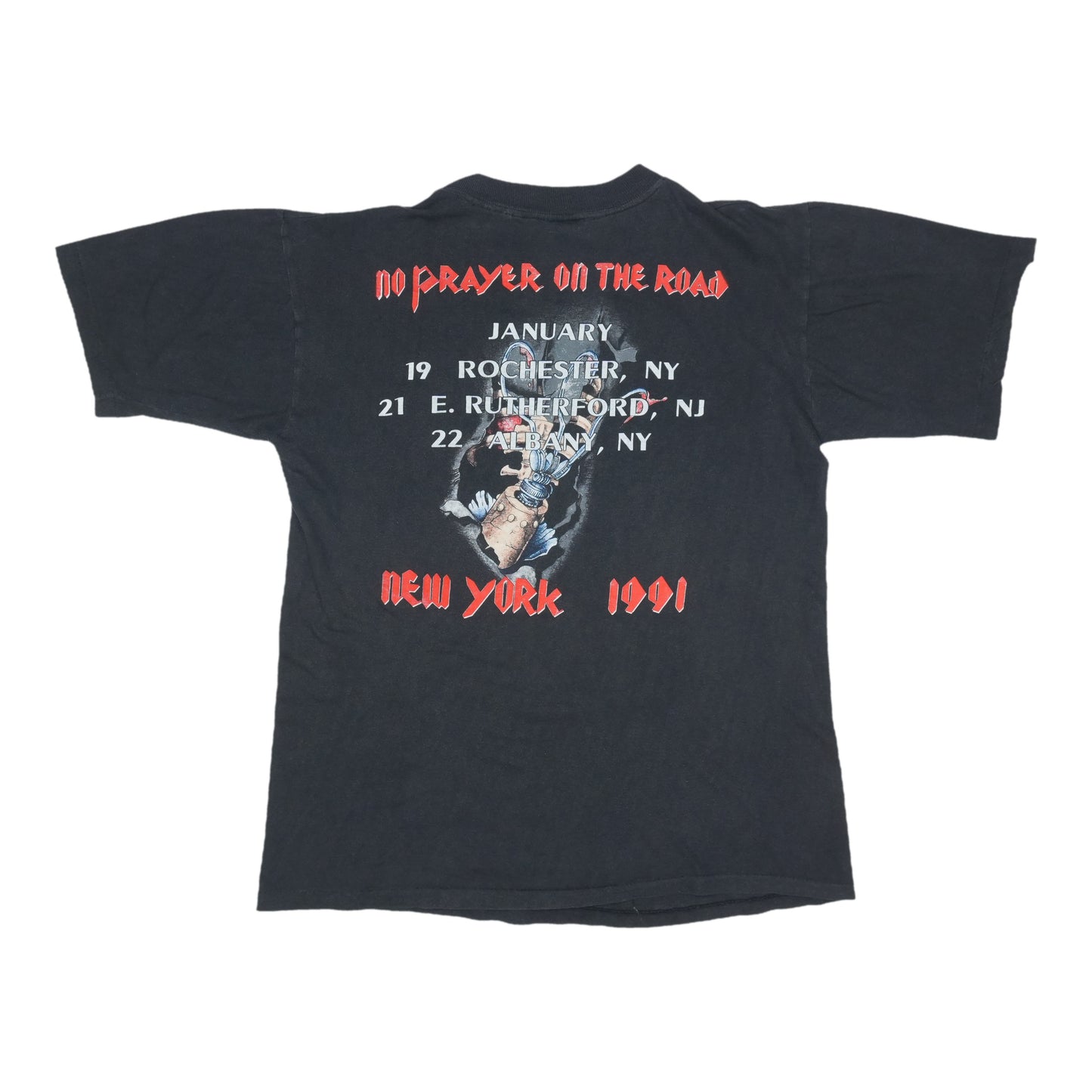 1990 Iron Maiden No Prayer For New York Shirt Back
