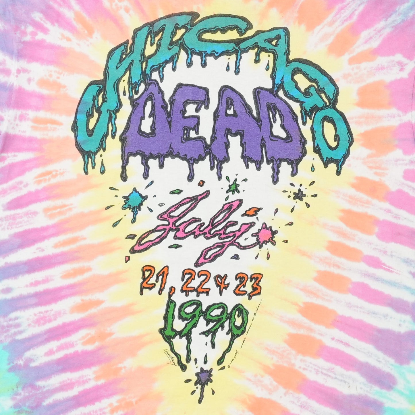 1990 Grateful Dead Chicago Concert Tie Dye Shirt