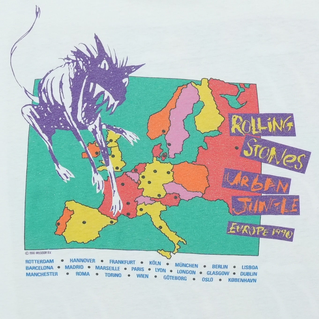 1990 The Rolling Stones Urban Jungle Tour Shirt