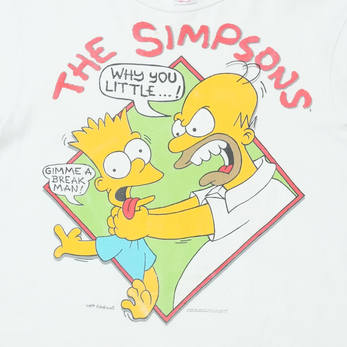 1990 The Simpsons Bart And Homer Shirt