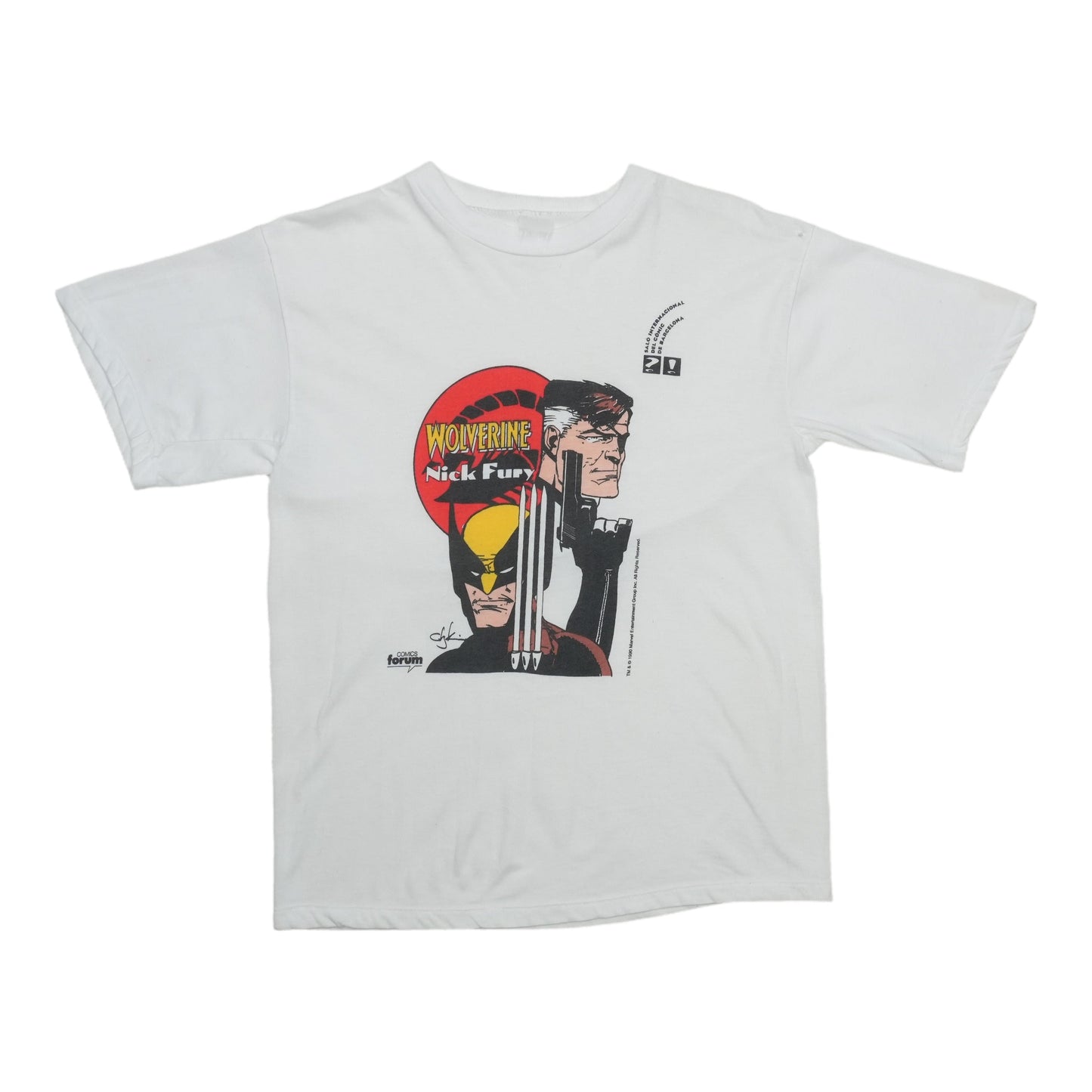 1990 Wolverine Nick Fury Comics Forum Shirt Front