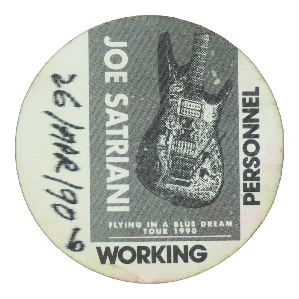 1990 Joe Satriani Flying in a Blue Dream Tour Working Personnel Backstage Pass front