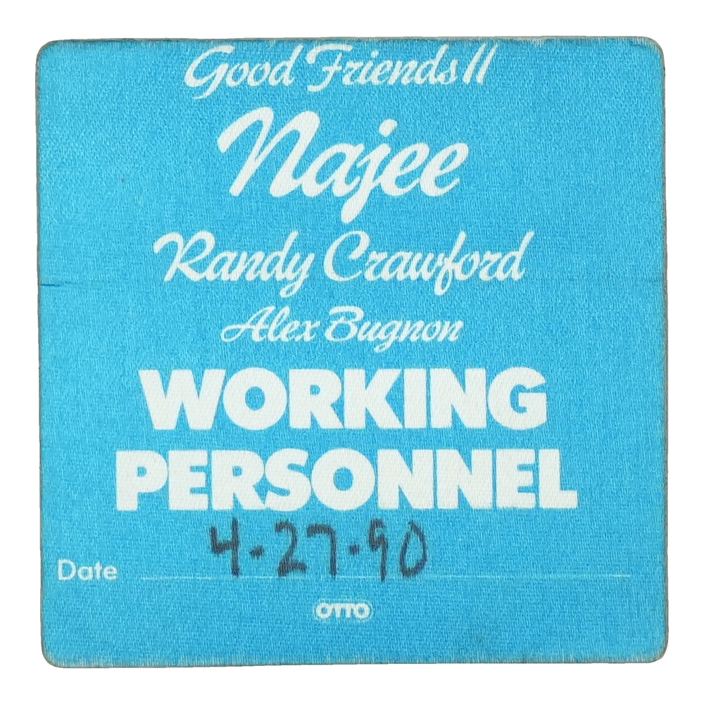 1990 Najee Randy Crawford Good Friends II Working Personnel Backstage Pass front