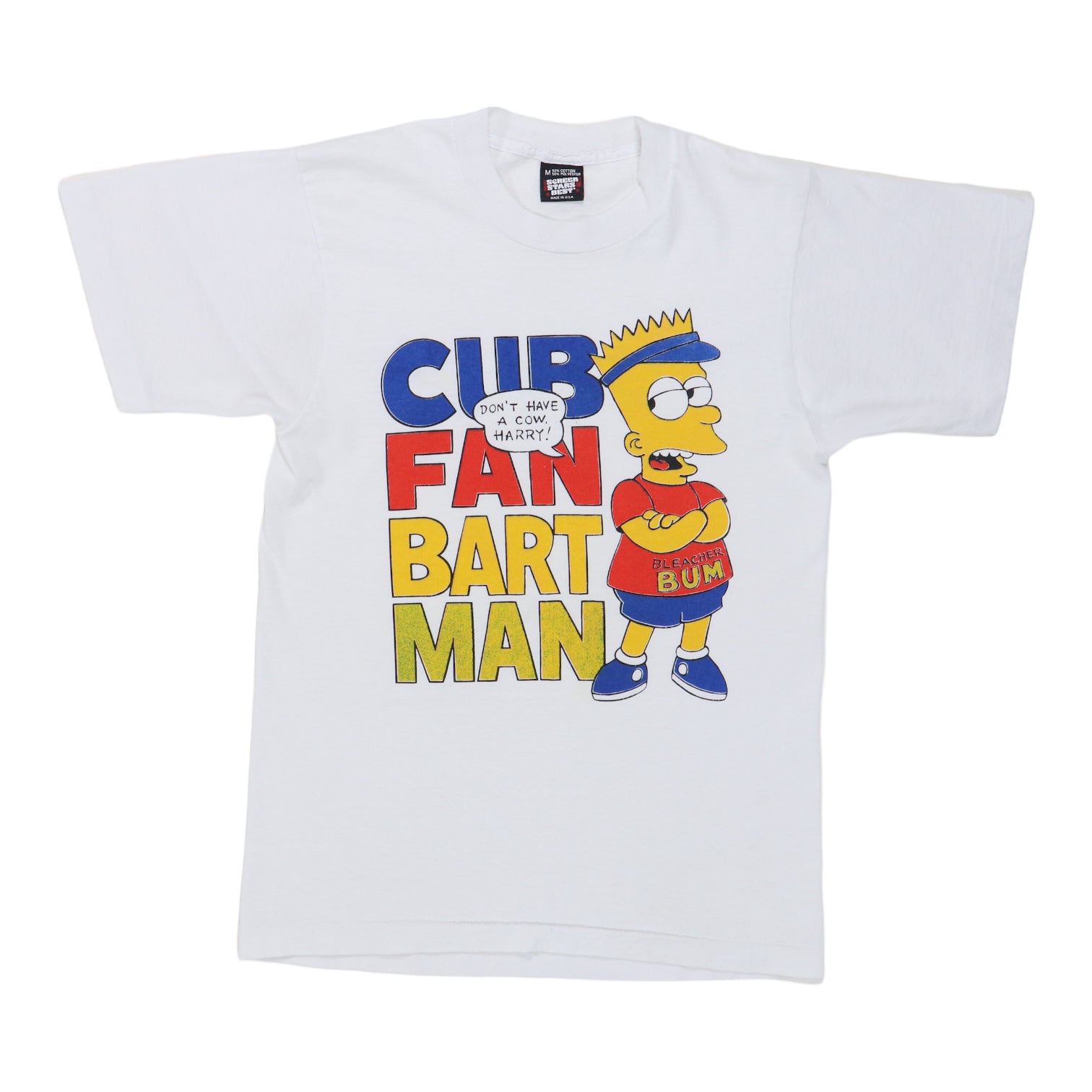 Original vintage 1990s Bart Simpson Cub Fan Bartman Shirt WyCo Vintage