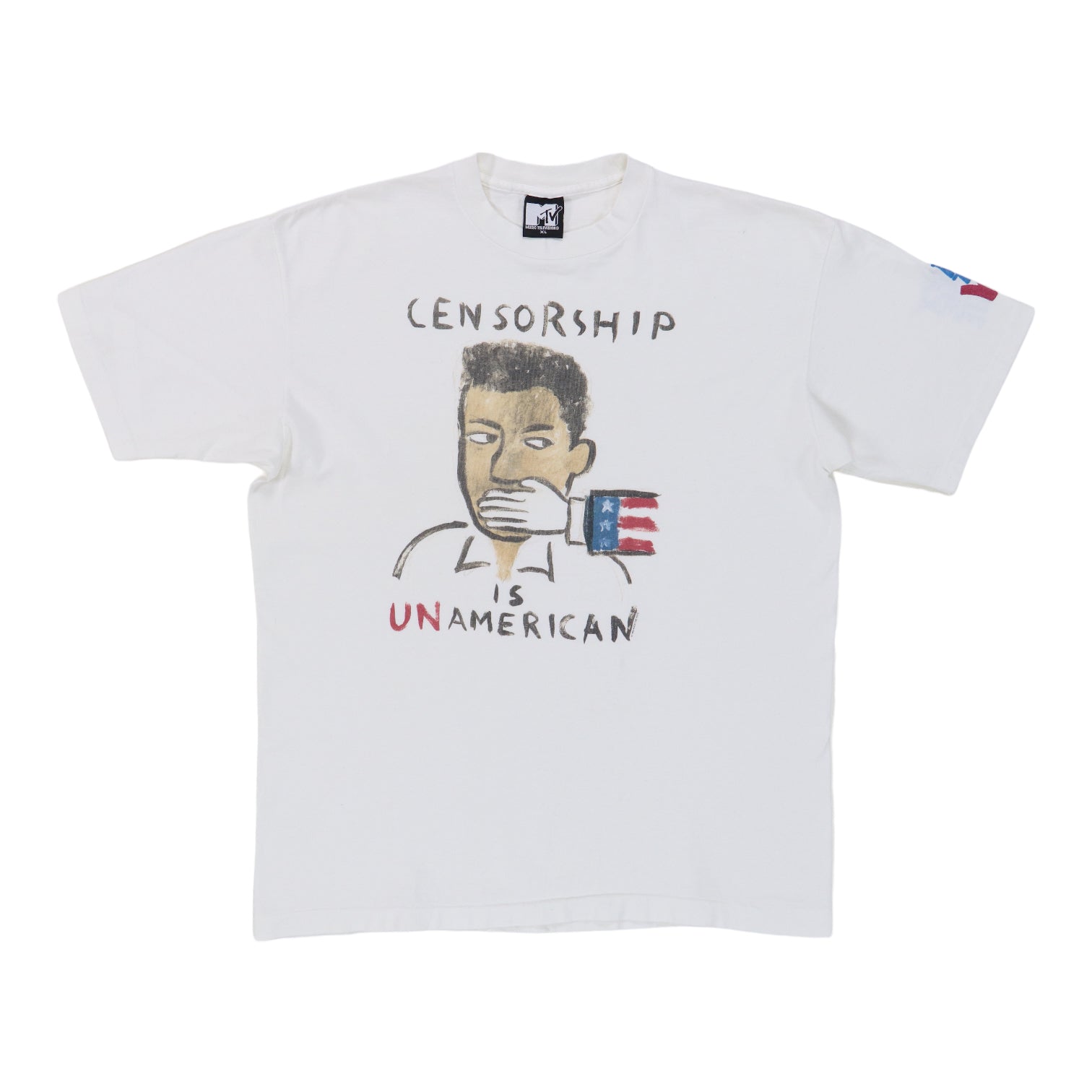 90s MTV ROCK THE VOTE Tシャツ 1990s Censorship Is Unamerican MTV Rock The Vote Shirt