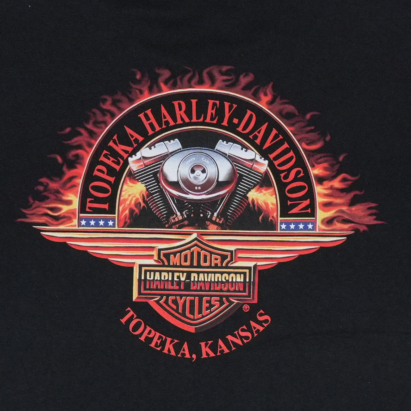 1990s Harley Davidson American Motorcycles Topeka Kansas Shirt