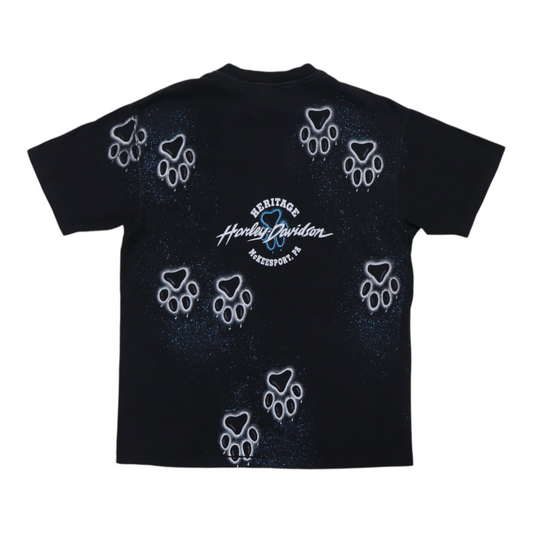 1990s Harley Davidson Wolf All Over Print Shirt