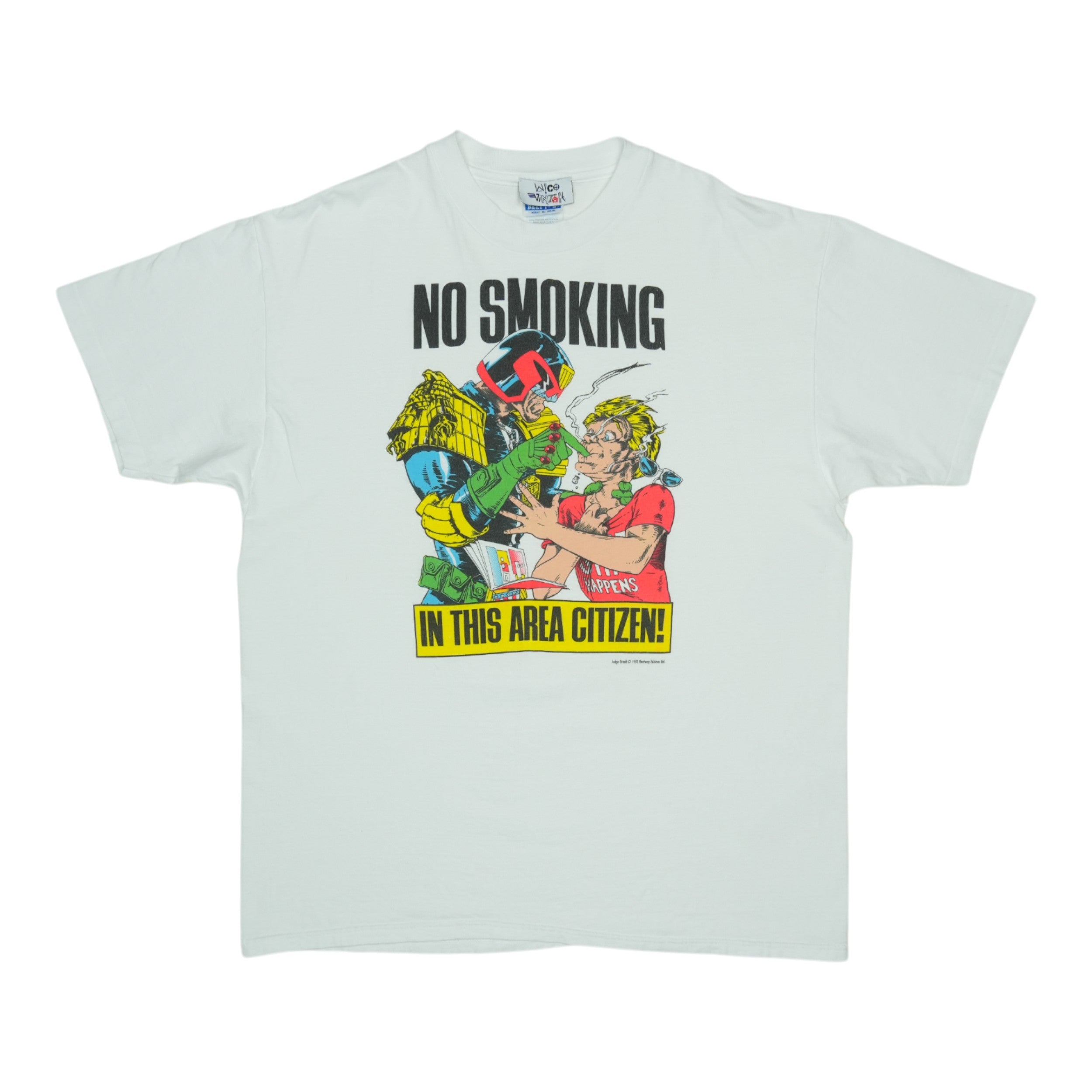 1990s Judge Dredd No Smoking Citizen Shirt | Authentic Vintage Tee