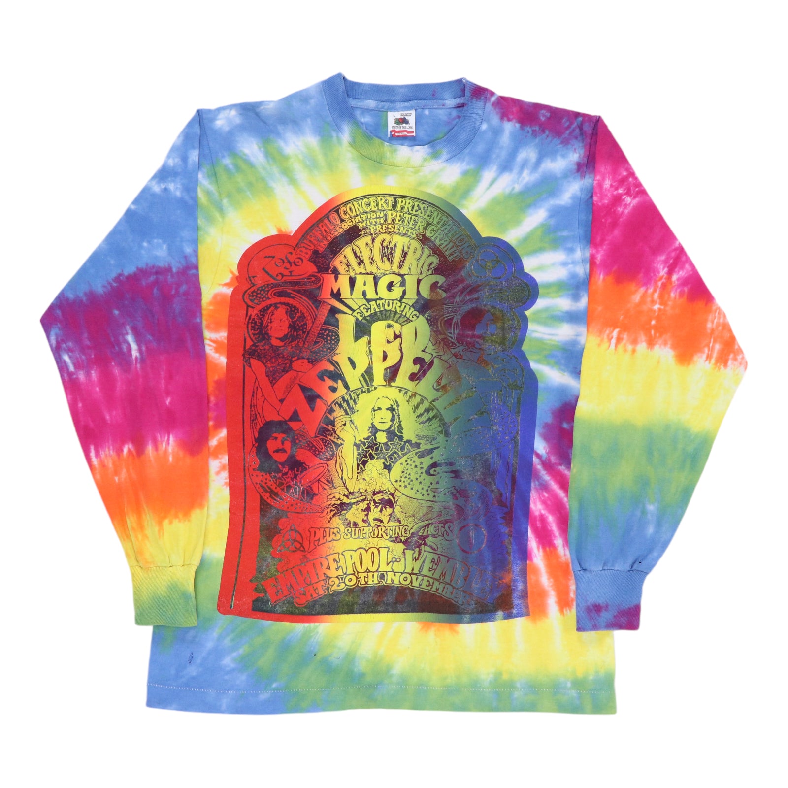 1990s Led Zeppelin Tie Dye Long Sleeve Shirt | Authentic Vintage
