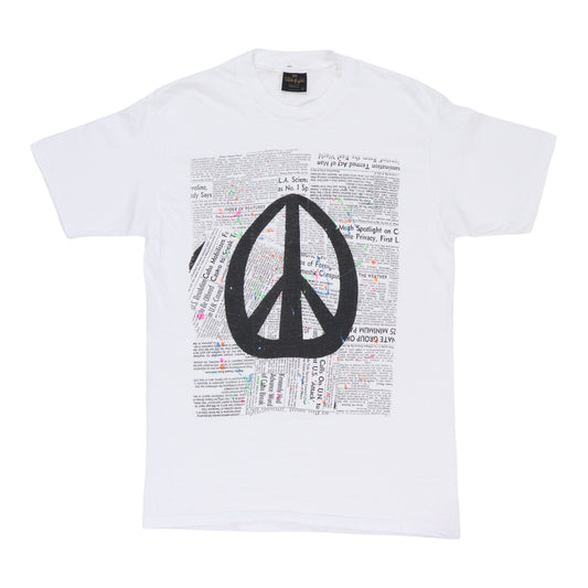 1990s Peace Sign Newspaper War Shirt