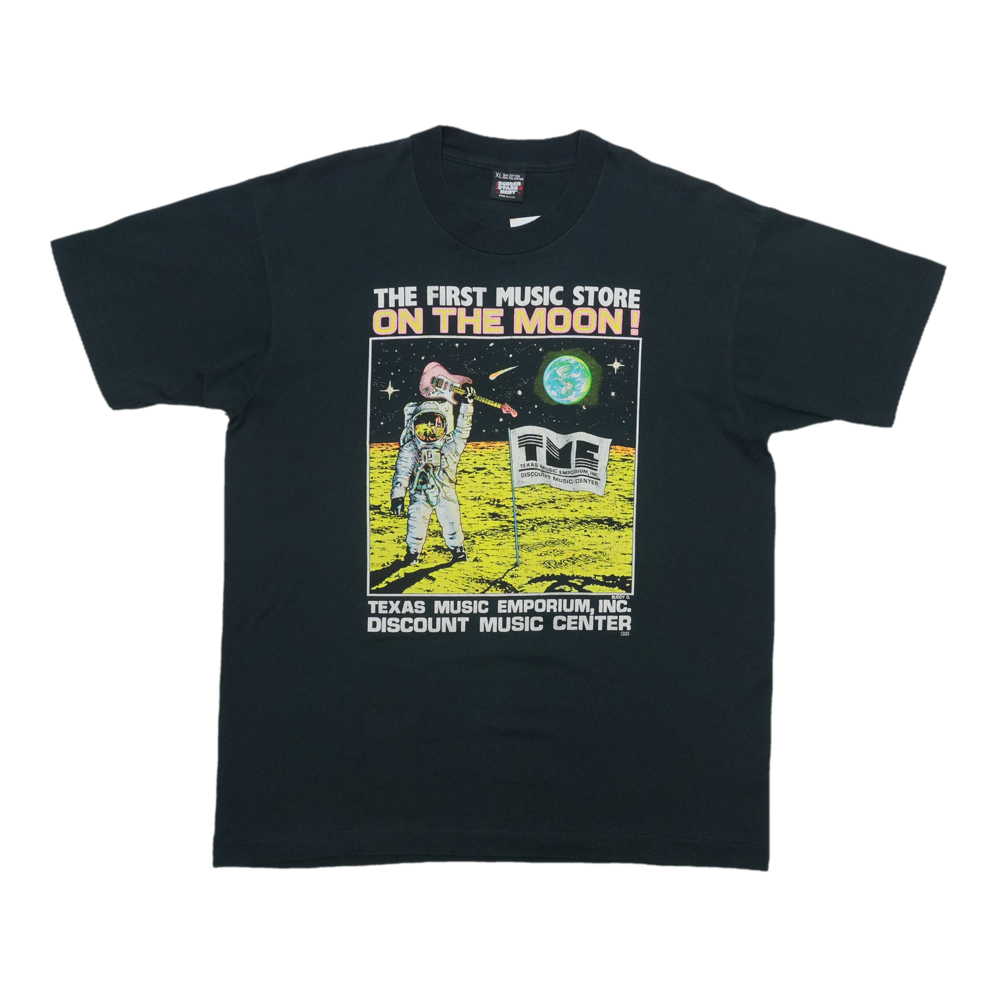 1990s The First Music Store On The Moon Shirt Front
