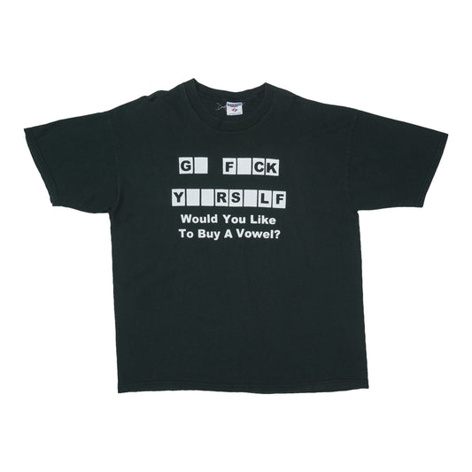 1990s Would You Like To Buy A Vowel Novelty Shirt