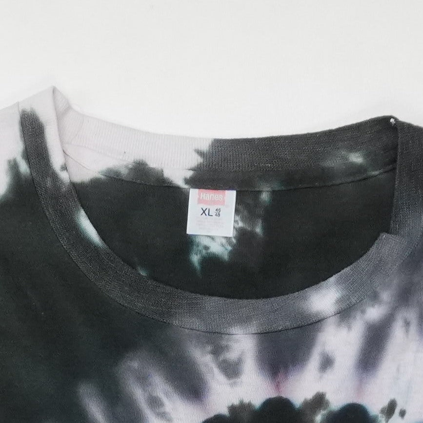 1990s Black Spiral Tie Dye Shirt