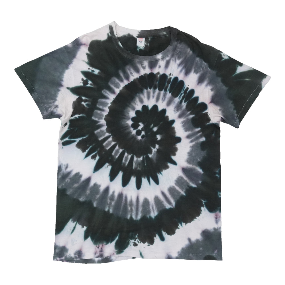 1990s Black Spiral Tie Dye Shirt
