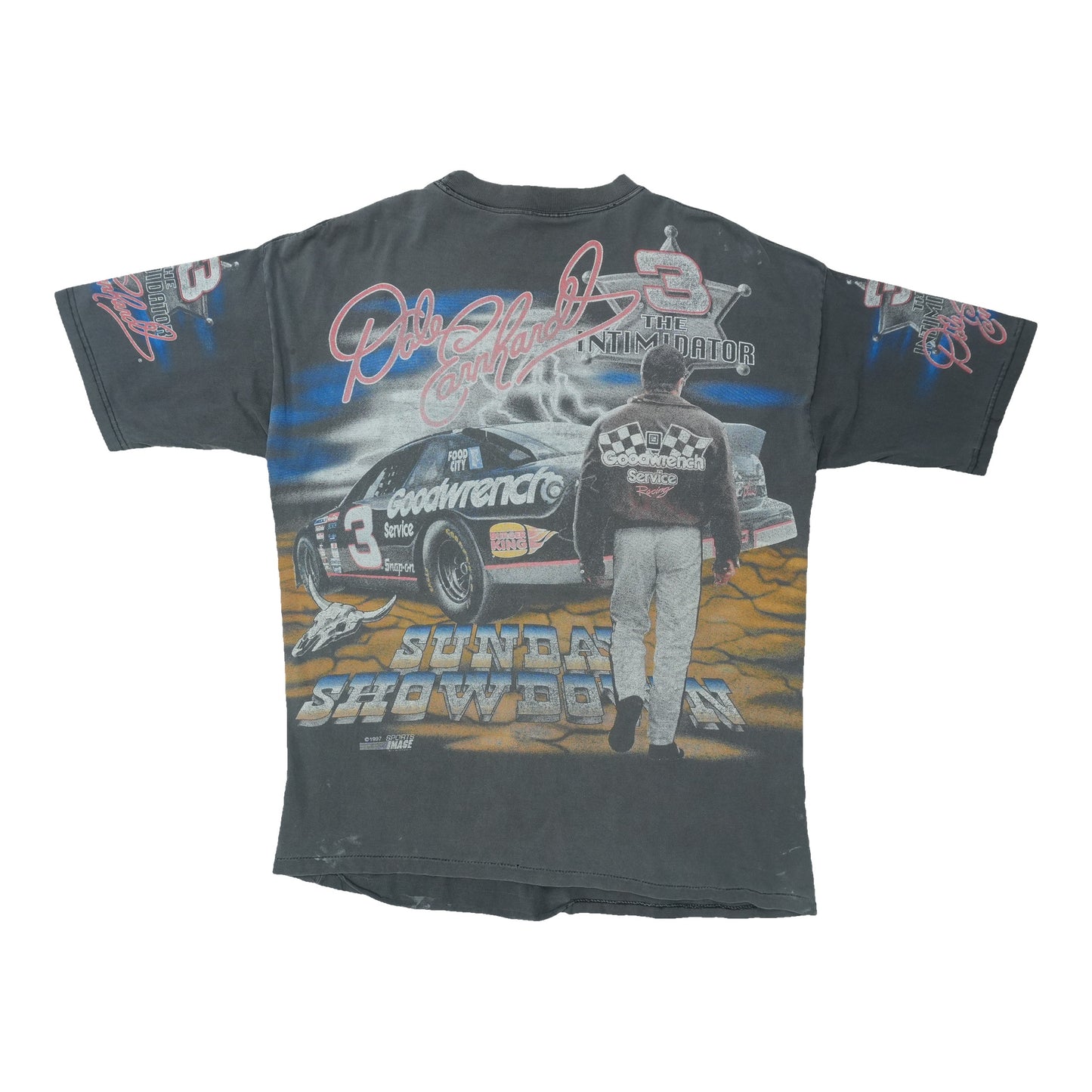 1990s Dale Earnhardt 700 Charging Horses All Over Print Shirt