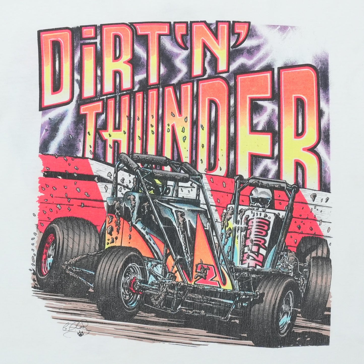 1990s Dirt N Thunder Sprint Car Shirt