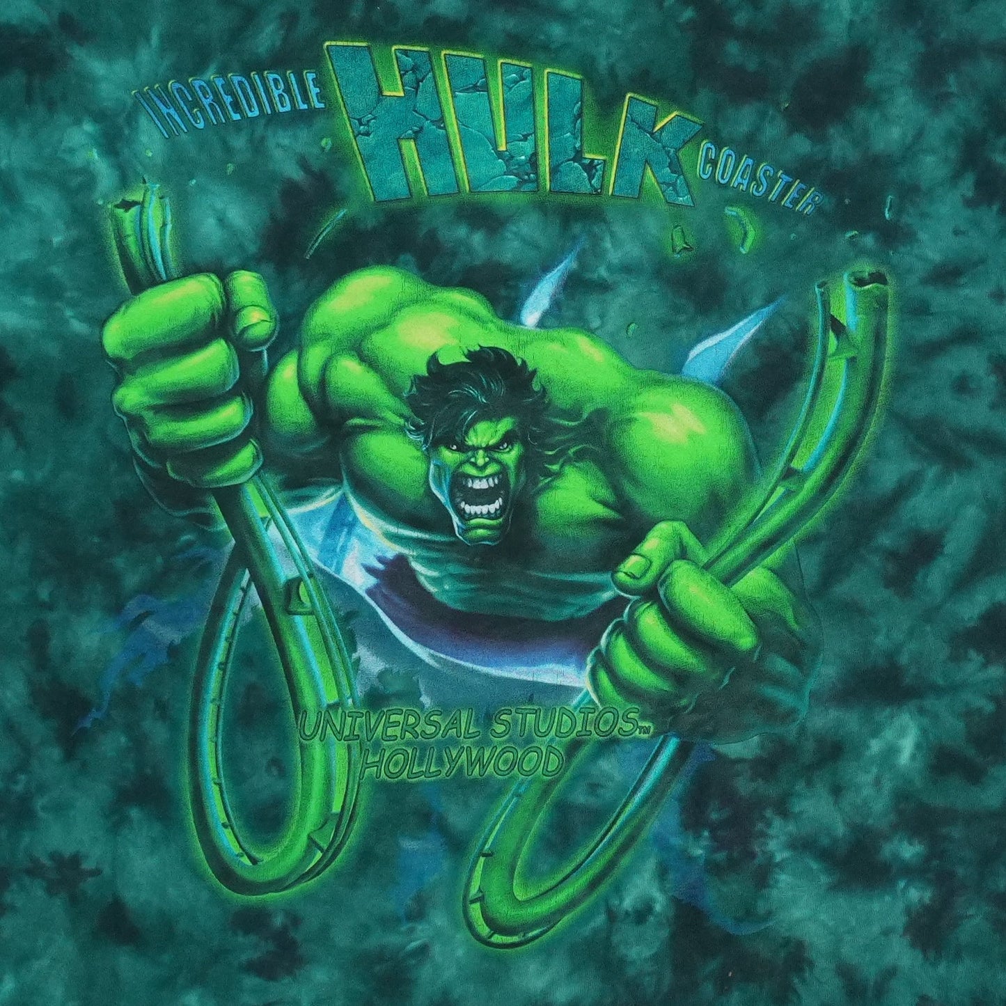 1990s Incredible Hulk Tie-Dye Shirt Detail 2