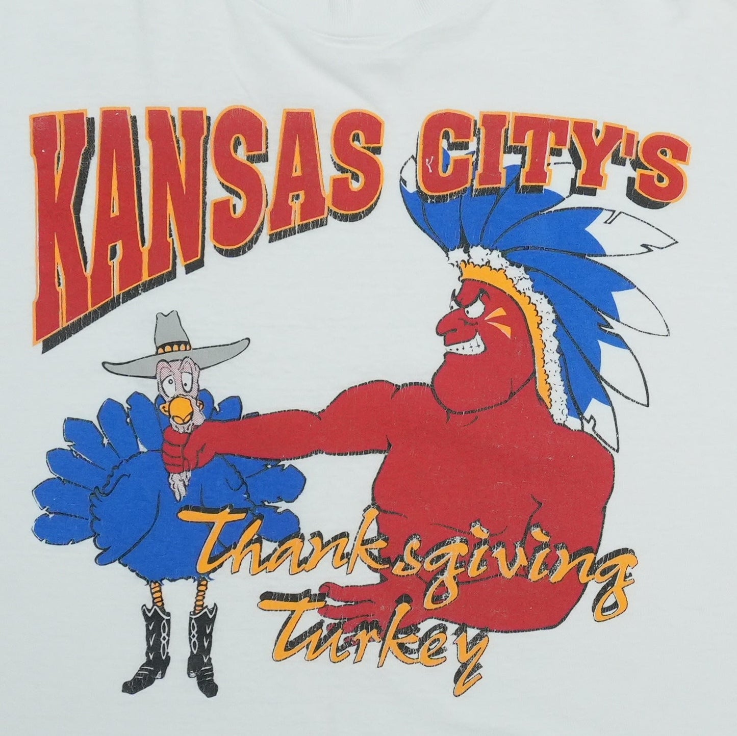 1990s Kansas City's Thanksgiving Turkey Shirt Detail 2