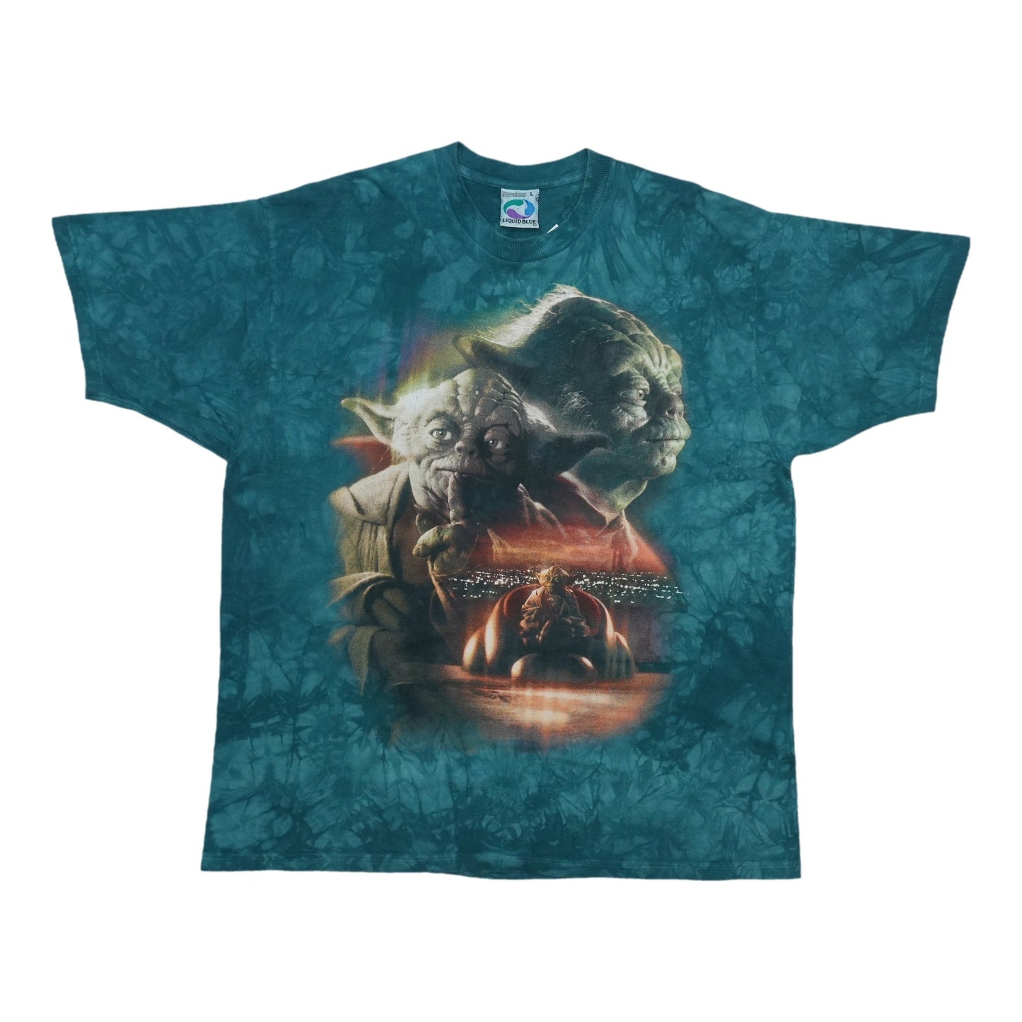 1990s Star Wars Yoda Tie Dye Shirt Front