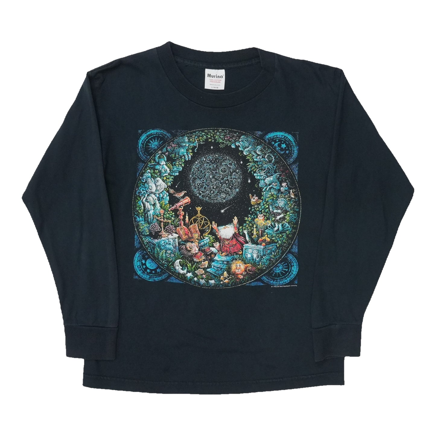 1990s Wizard Zodiac Celestial Long Sleeve Shirt