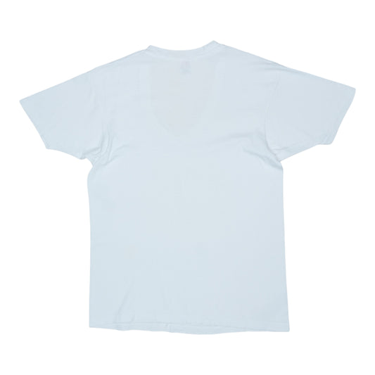 1990s Blank White V-Neck Shirt