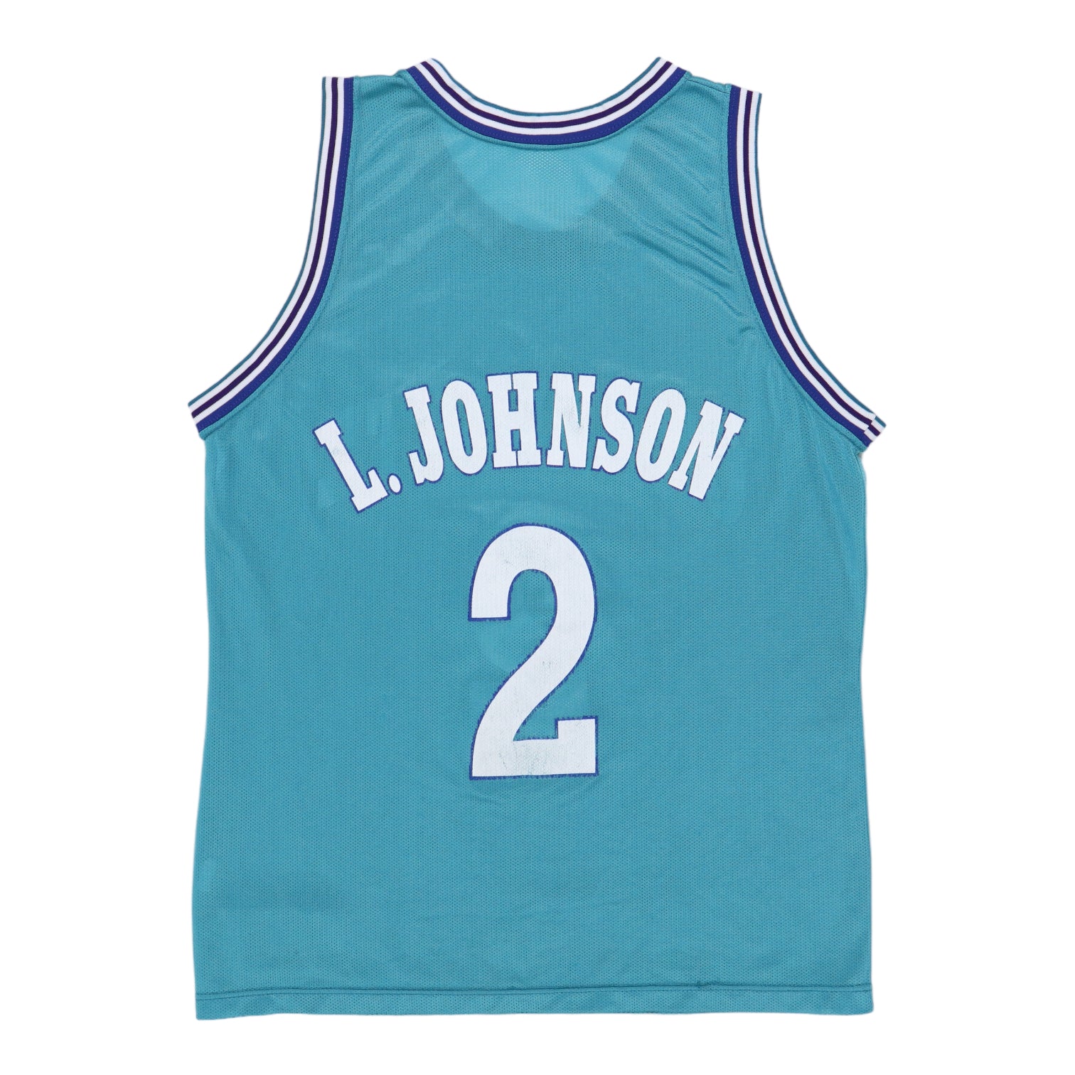 90s USA製 NBA Charlotte Hornets Johnson M 1990sLarryJohnsonCharlotteHorn