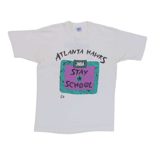 1990s NBA Stay In School Atlanta Hawks Shirt