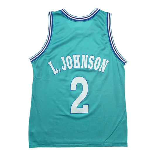 1990s Charlotte Hornets Larry Johnson Champion Jersey Back