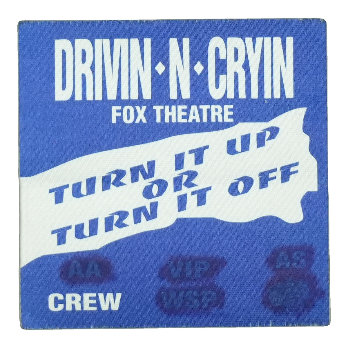 1990s Drivin N Cryin Fox Theatre Crew Backstage Pass front