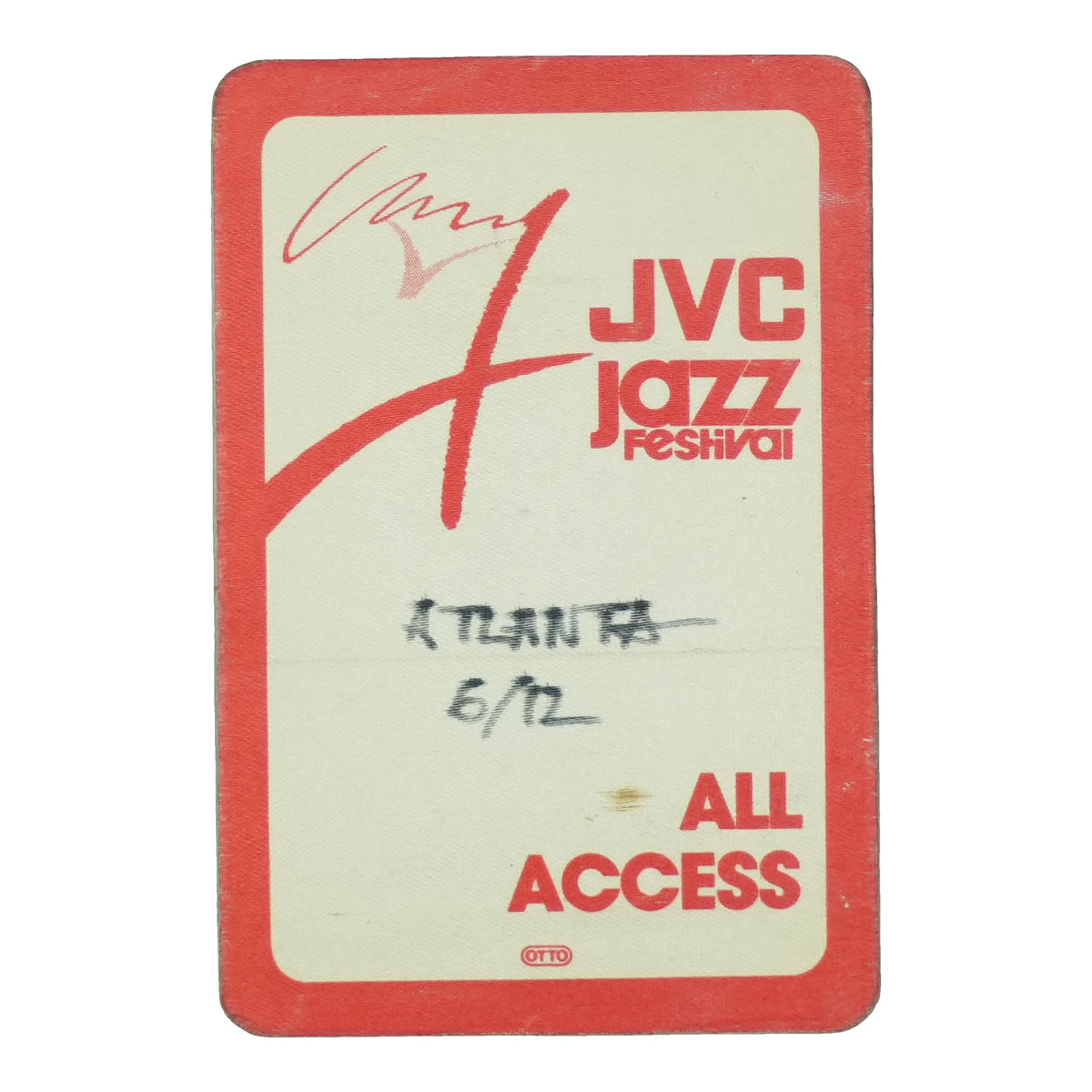 1990s JVC Jazz Festival All Access Backstage Pass front