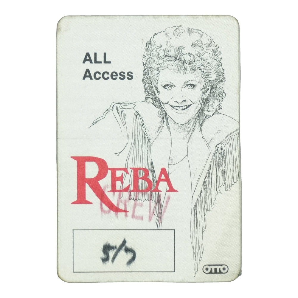 1990s Reba McEntire All Access Crew Backstage Pass front
