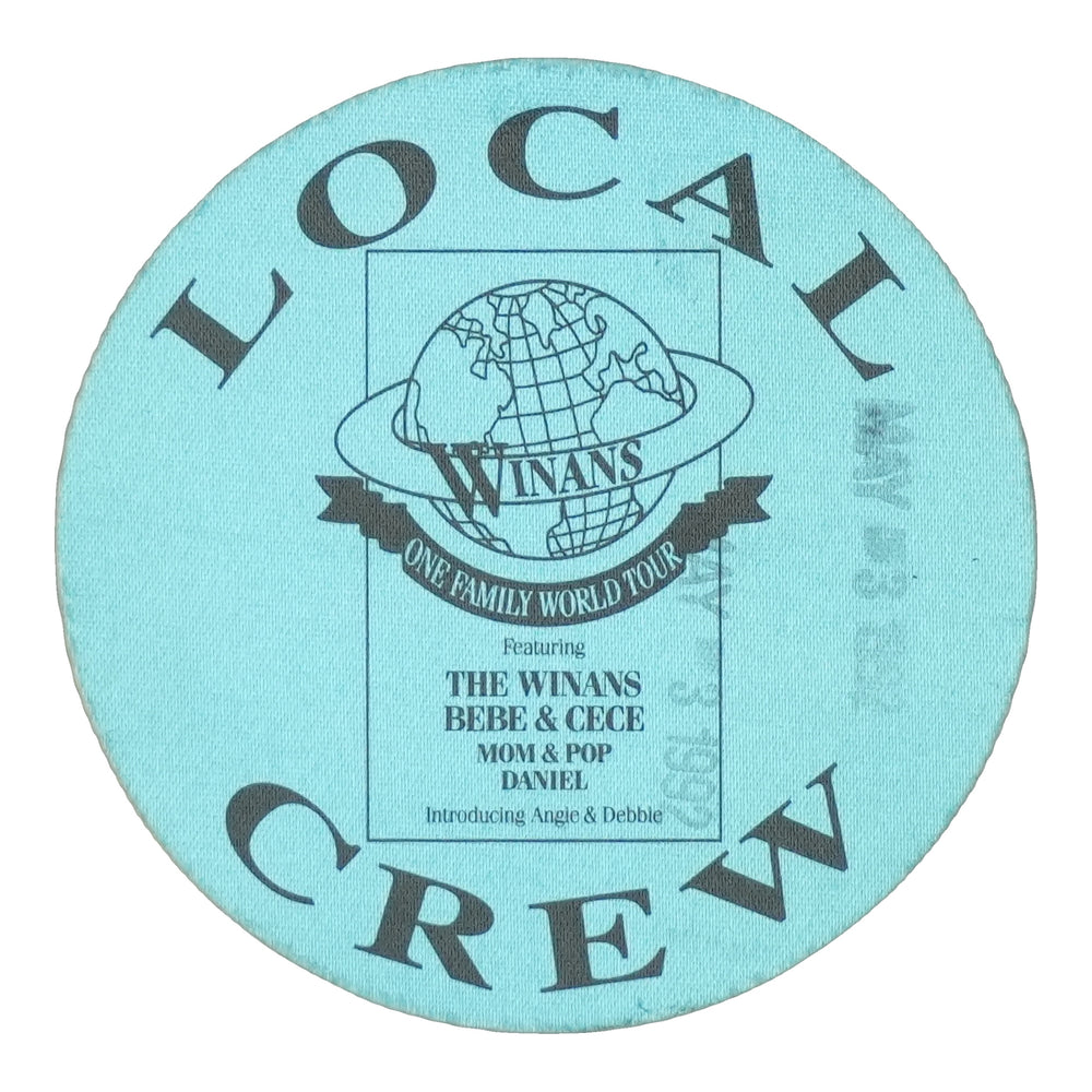 1990s The Winans Family World Tour Local Crew Backstage Pass front