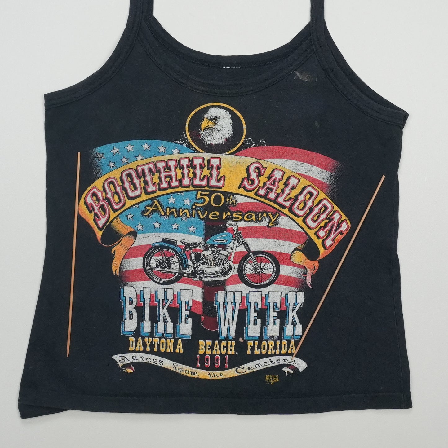 1991 Boothill Saloon Daytona Bike Week Tank Top Detail 3