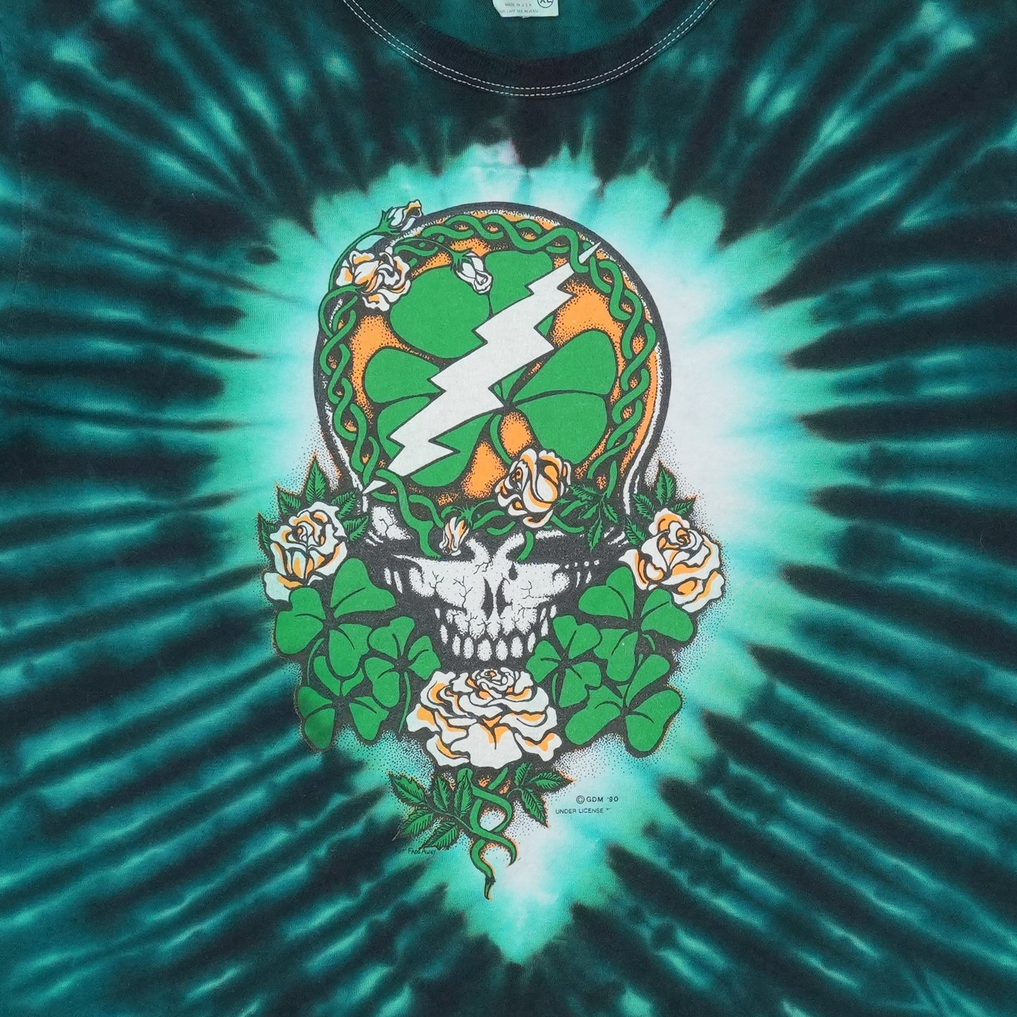1991 Grateful Dead St Patricks Day Tour Tie Dye Shirt