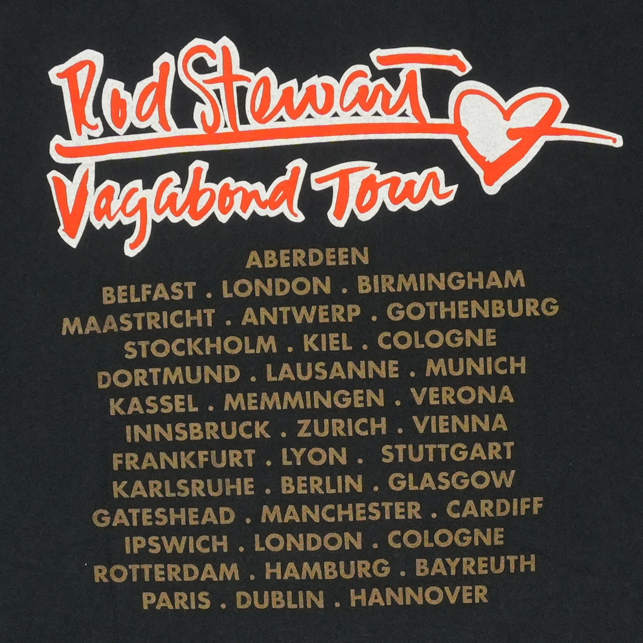 1991 Rod Stewart Vagabond Tour Shirt