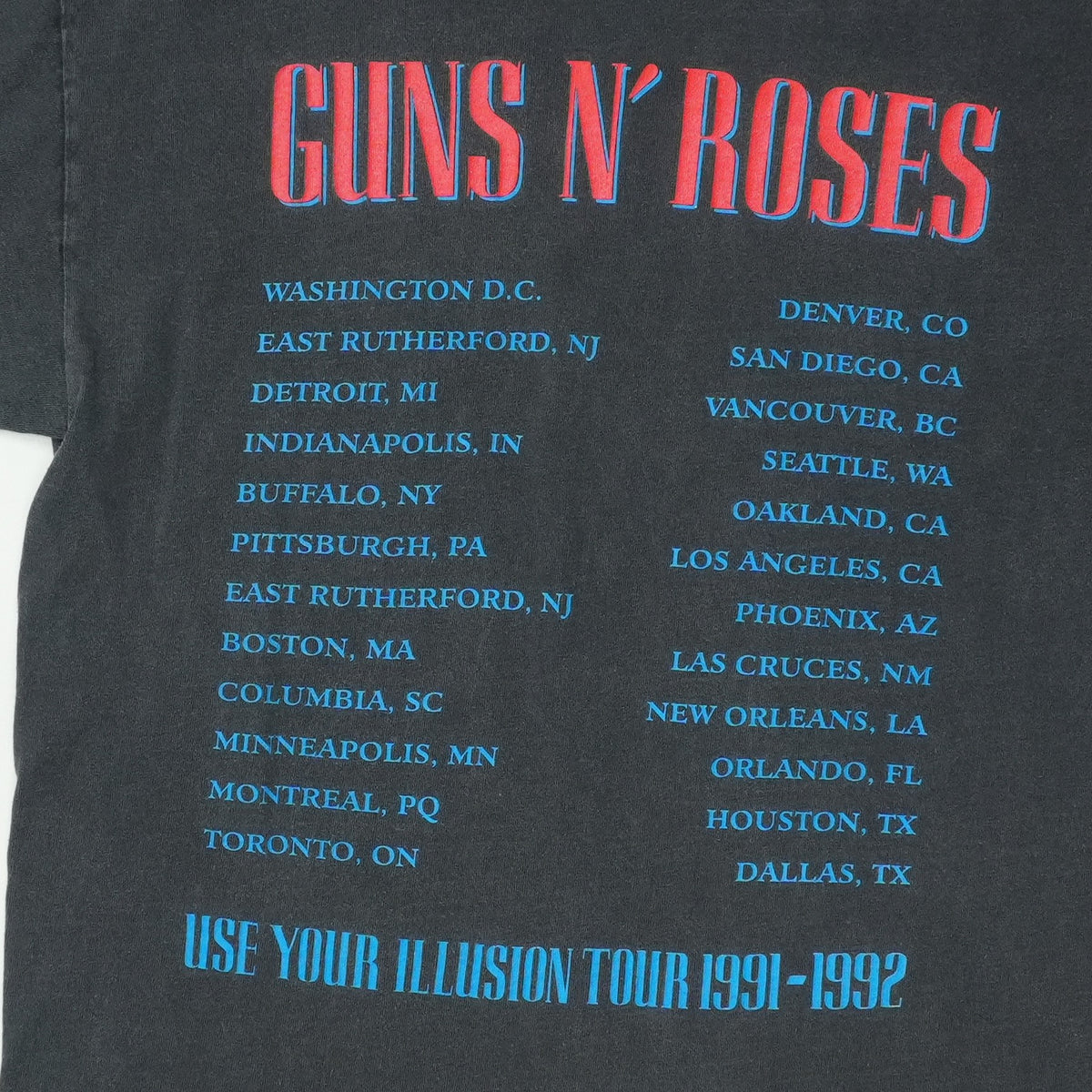 1991 Guns N Roses Tour Shirt