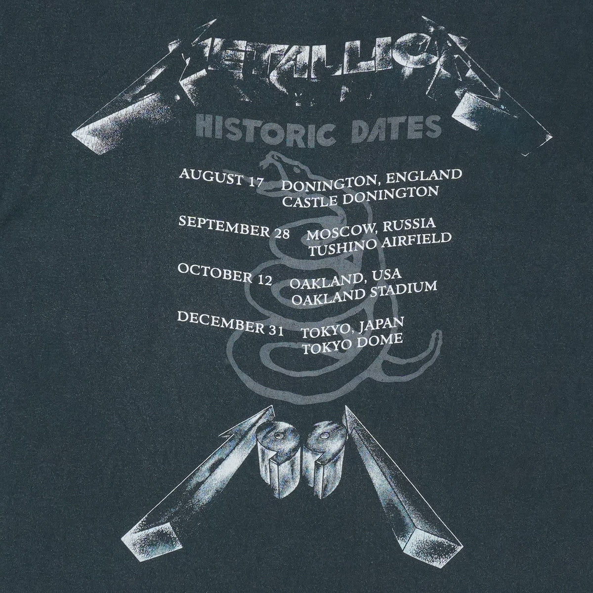 1991 Metallica Historic Dates Shirt
