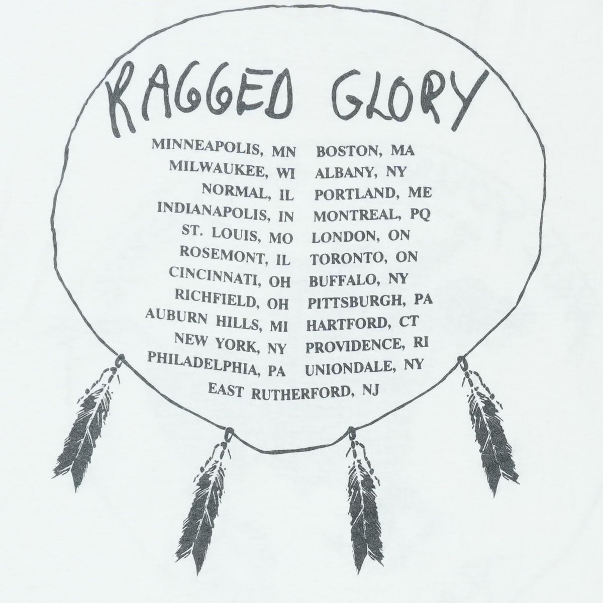 1991 Neil Young And Crazy Horse Ragged Glory Tour Shirt