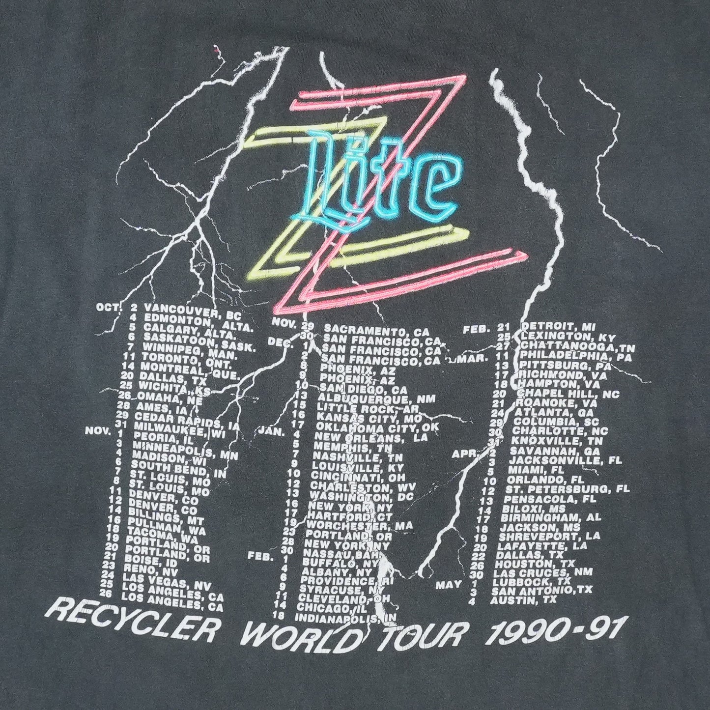 1991 ZZ Top Recycler World Tour Shirt