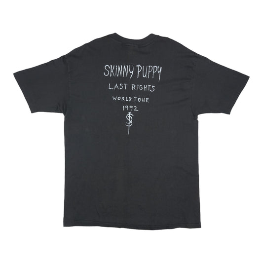 1992 Skinny Puppy Last Rights World Tour Shirt Back