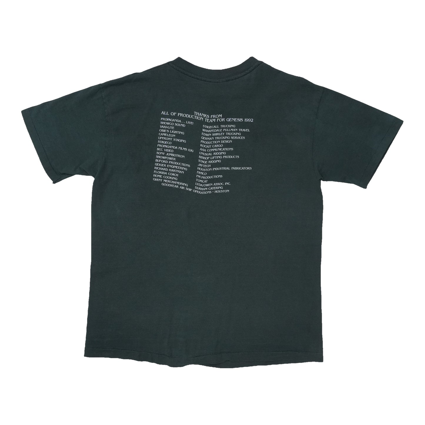 1992 Genesis We Cant Dance Tour Crew Shirt