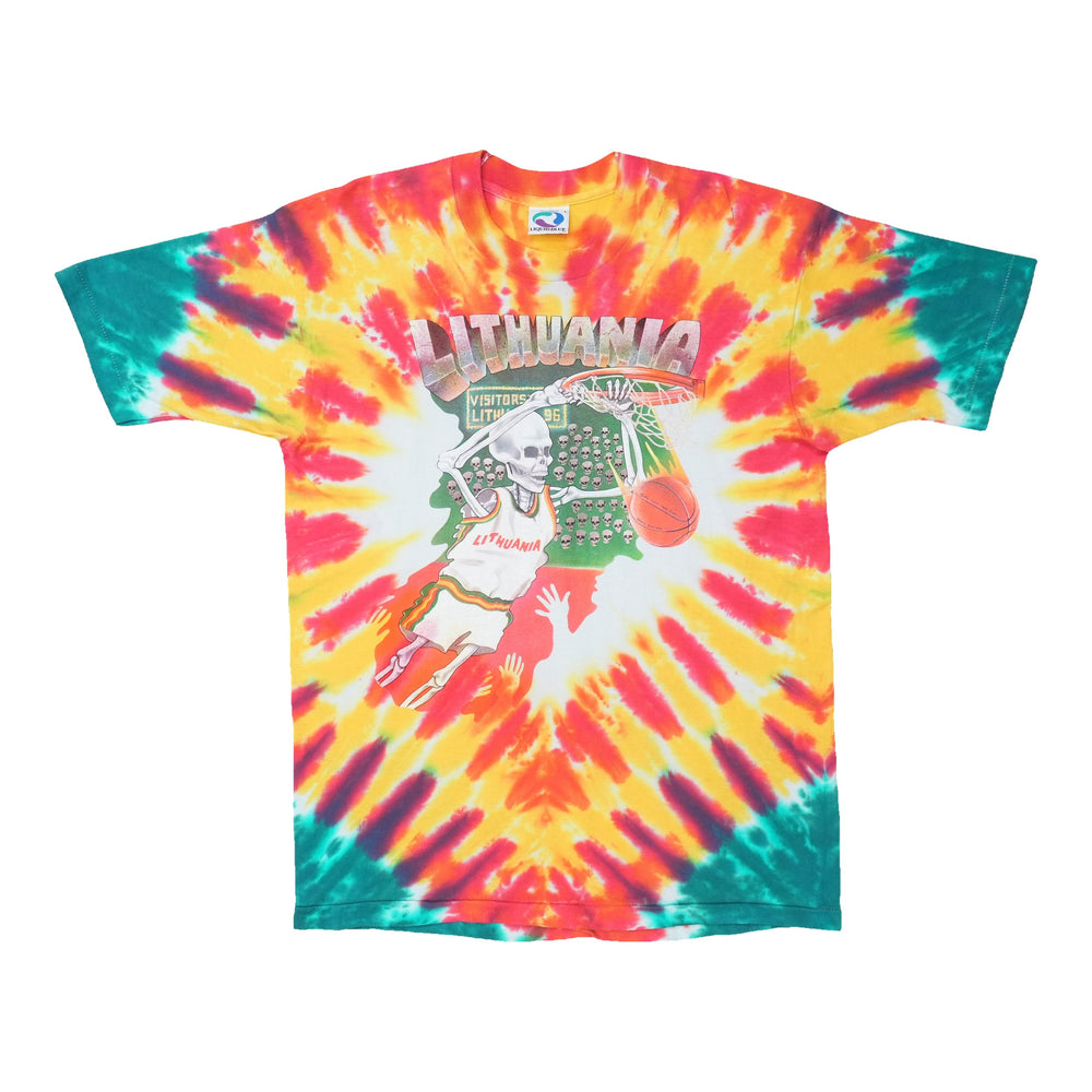 1992 Lithuania Basketball Grateful Dead Tie Dye Shirt
