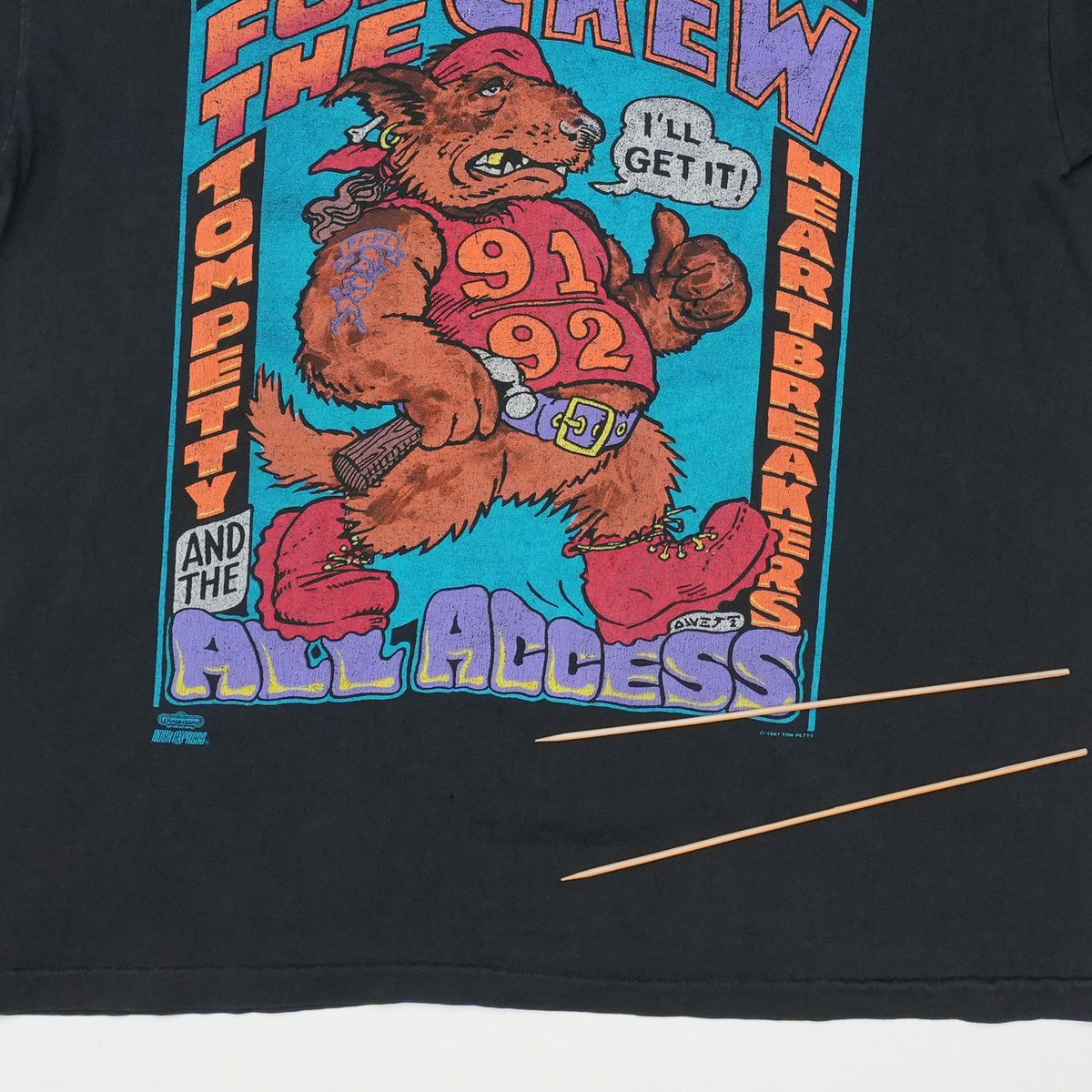 1992 Tom Petty The Heartbreakers Great Wide Open Tour Crew Shirt