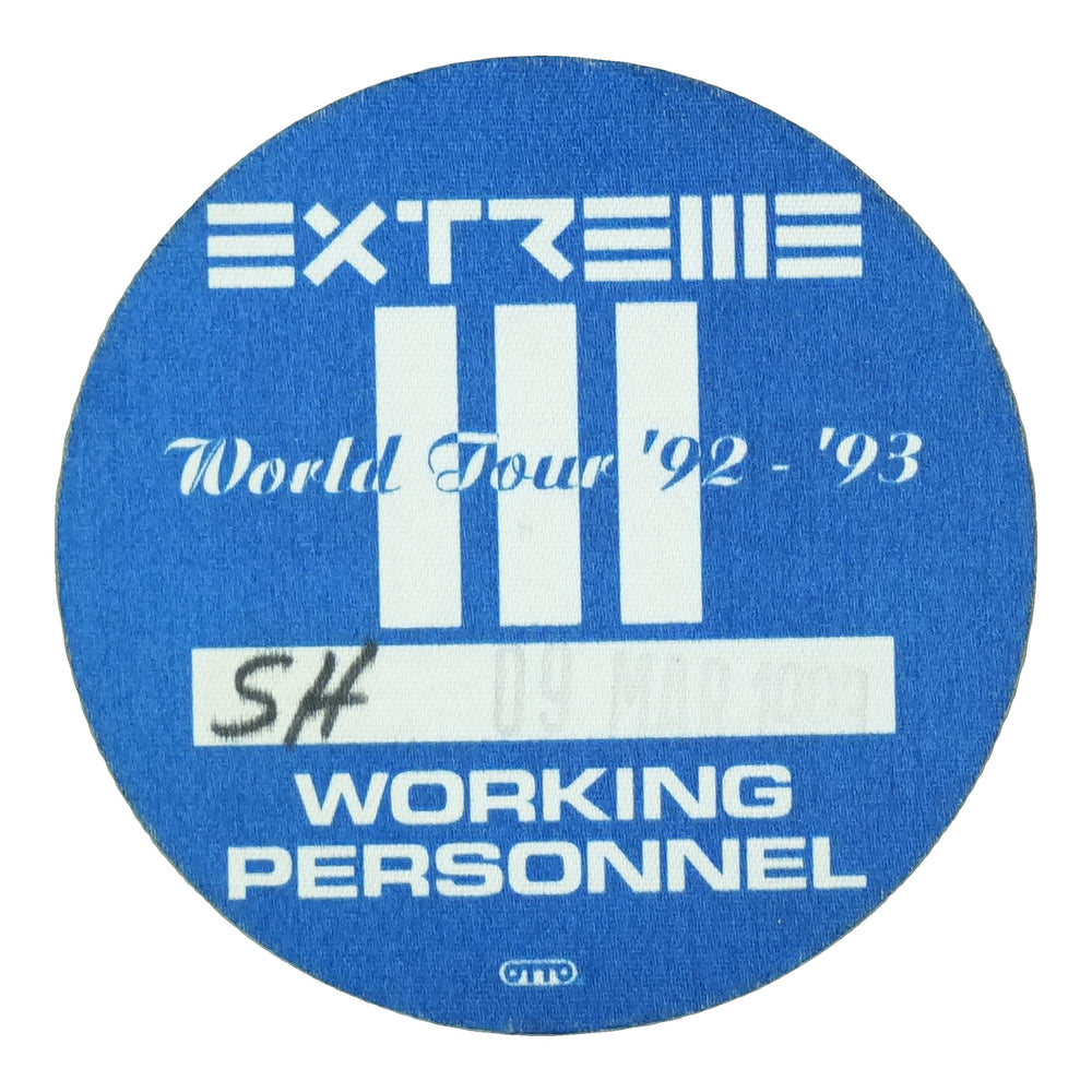 1992 Extreme III Sides World Tour Working Personnel Backstage Pass front