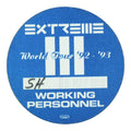 1992 Extreme III Sides World Tour Working Personnel Backstage Pass front