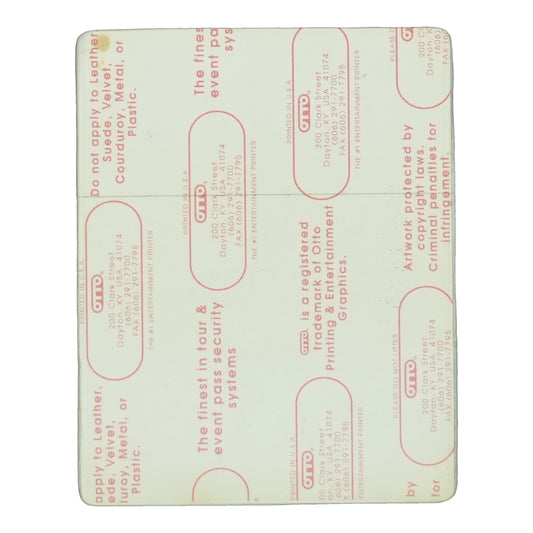 1992 Spinal Tap Break Like the Wind Local Crew Backstage Pass back